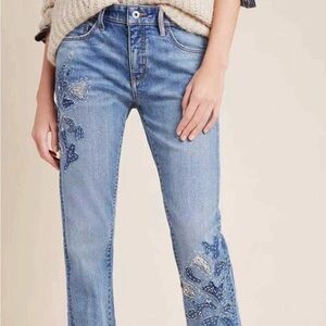 Pilcro High-Rise Embroidered Boyfriend Jeans
- size 27